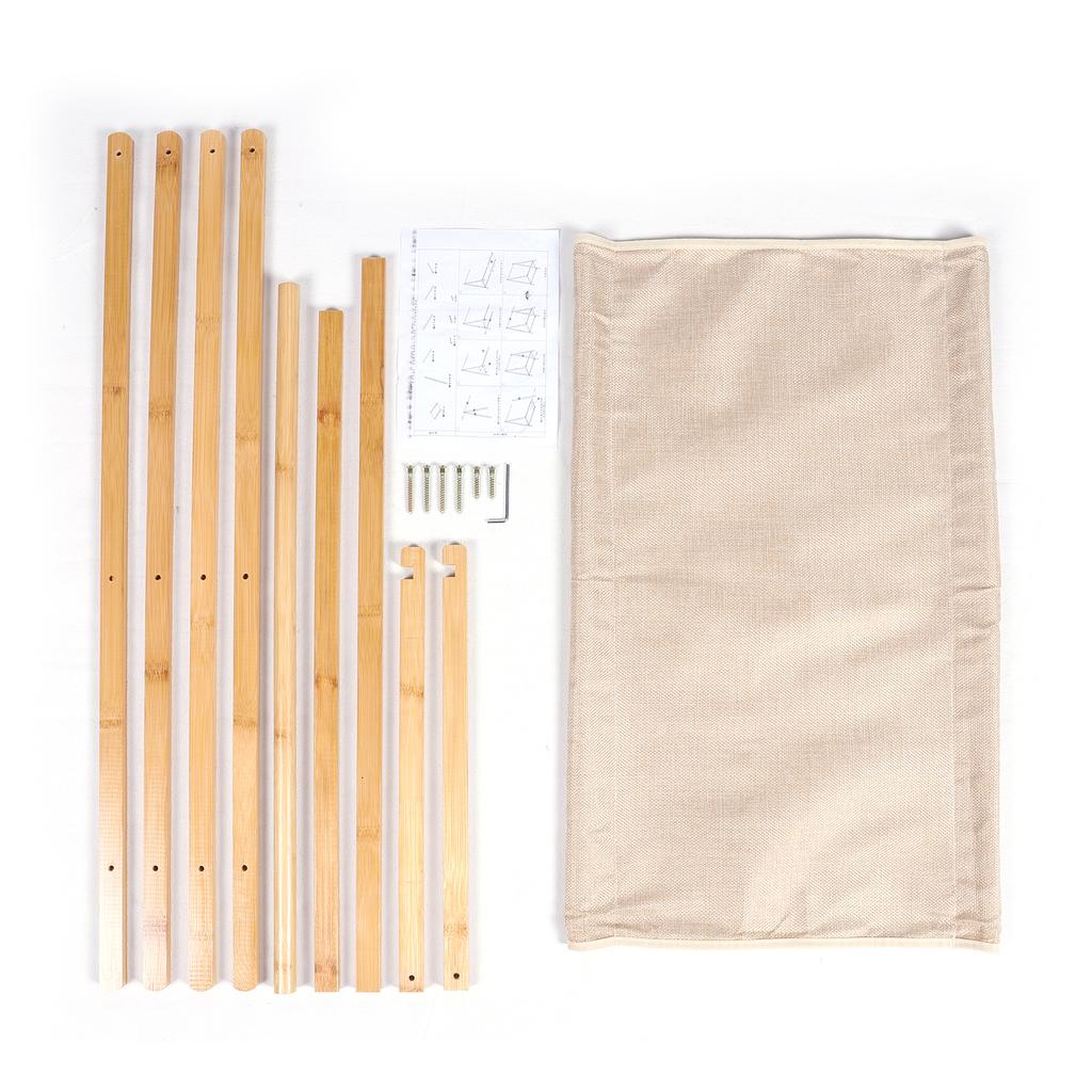 Wood Clothes Rack Foldable Portable Garment Rack with Storage Shelves Sturdy Wood Frame Organizer for Hanging Clothes Coats Skir