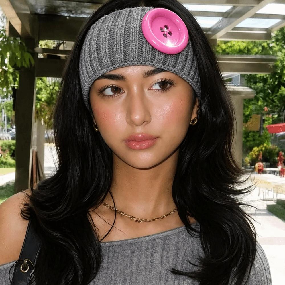 Wide Knitted Headband Elastic Wide Hair Wrap Trendy Elastic Hair Band Party Look