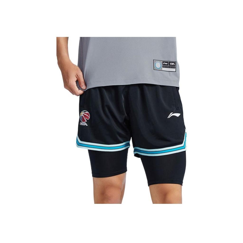 Баскетбольные тренировочные брюки Li Ning CBA Series, однотонные, в полоску, дышащие, мужские, черные AAPS027-1