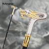 Golden White Dragon Head Fashion Walking Stick Decorative Stick Cospaly Vintage Party Fashionable Walking Cane Crosier 90cm