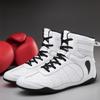 Unisex Boxing Boots High -top Leather Ventilation Fighter Boxing Boots Comprehensive Training Shoe Motorcycle Boots Youth Boxing Shoes