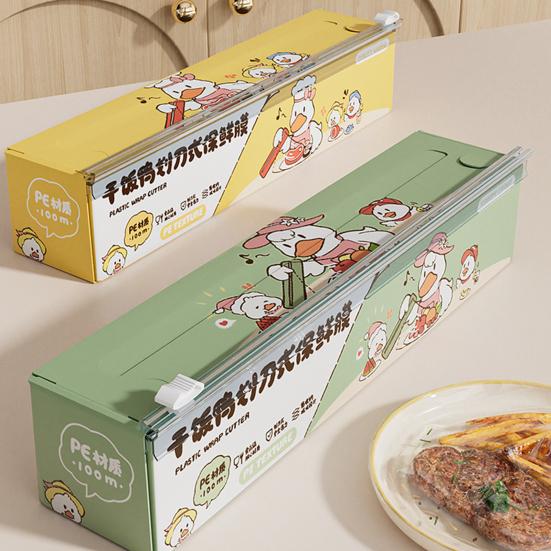 Диспенсер для пищевой пленки Saran Wrap со встроенным резаком, магнитное крепление на холодильник, кухонный резак для пищевой пленки, легкая резка без разрывов, органайзер для пищевой пленки