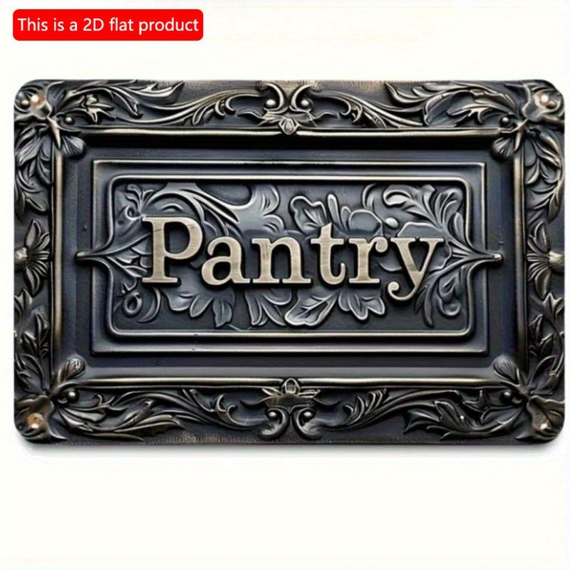 2d Flat 30*20cm, Classical Floral Food Storage Wooden Sign, Victorian Style Retro Poster Wall Decor, Suitable for Kitchen, Bar, Tavern Garden, Bedroom
