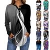 Tee Shirts For Women Fall Casual Long Sleeve Button Shirts Sweatshirt Vintage Graphic Printing Top Pullover