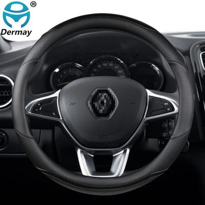 Для Renault Logan 1 2 3 для Dacia Logan автомобильный чехол на руль из микрофибры + углеродное волокно модный авто