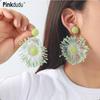 Преувеличенные серьги-цветы из цинкового сплава Модные простые серьги-капли для отпуска Женские украшения PD2257