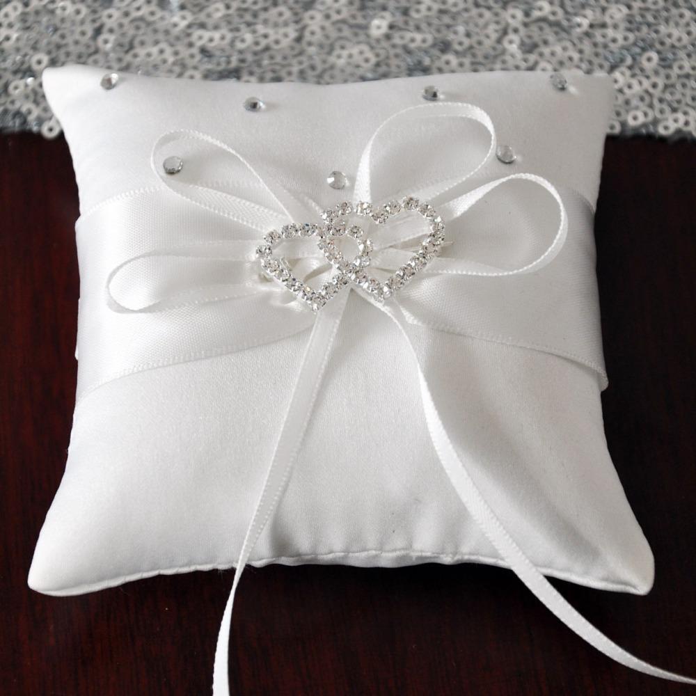 Романтичная подушка для обручального кольца, сверкающая стразами, бантом, лентой, подушка для дома, свадьбы, невесты