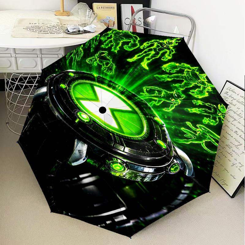 Зонт Ben Alien Force Складной зонт, автоматический зонт 8 спиц для путешествий, кемпинга. Подарок на Хэллоуин, Рождество