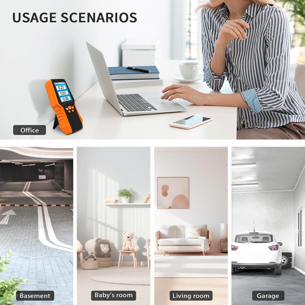 Ручной детектор радонового газа, перезаряжаемый монитор радонового газа, прибор для проверки качества воздуха 0,3-270 пкд/л, DM68R