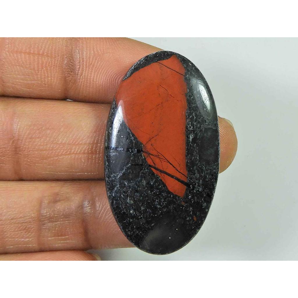 Natural Bloodstone Palm Crytsal 44Cts. Oval Cabochon Loose Gemstone 22X39MM SK-2605