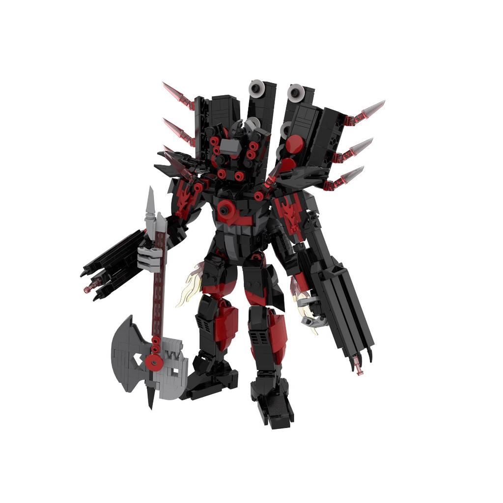 Игрушечные строительные блоки, гитара Титан, фигурки звуковой системы, монитора и туалетного человека