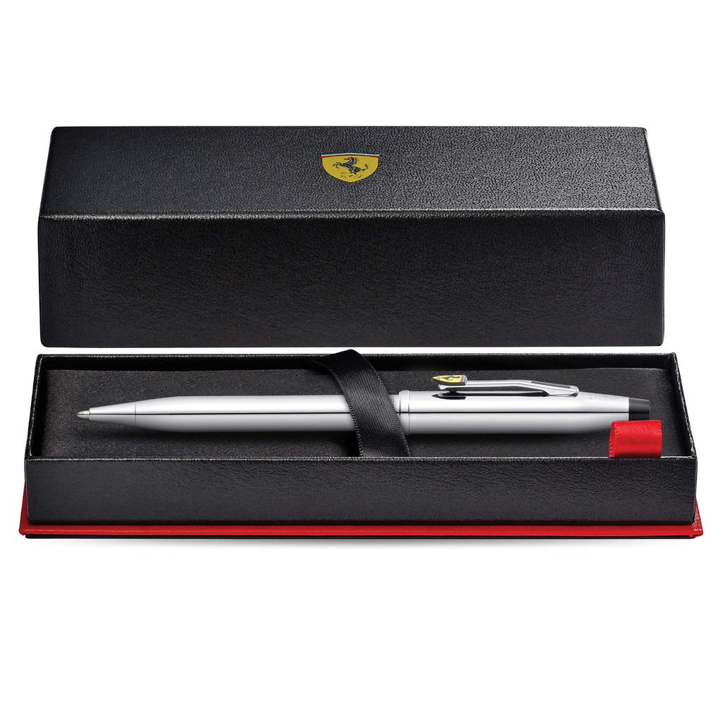 Перьевая ручка Cross F Fine Point Century 2 Four Scuderia Ferrari Polished Chrome, оригинальный импортный продукт FR0086-121FS, двойного назначения