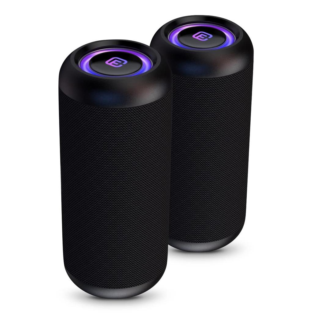 40s Bluetooth TWS Deep Loud Long SD Compatible with Multiple CW1L of Speakers, 2, 2, Waterproof, Compatible, Stereo, Bluetooth, Bass, Volume, LED,