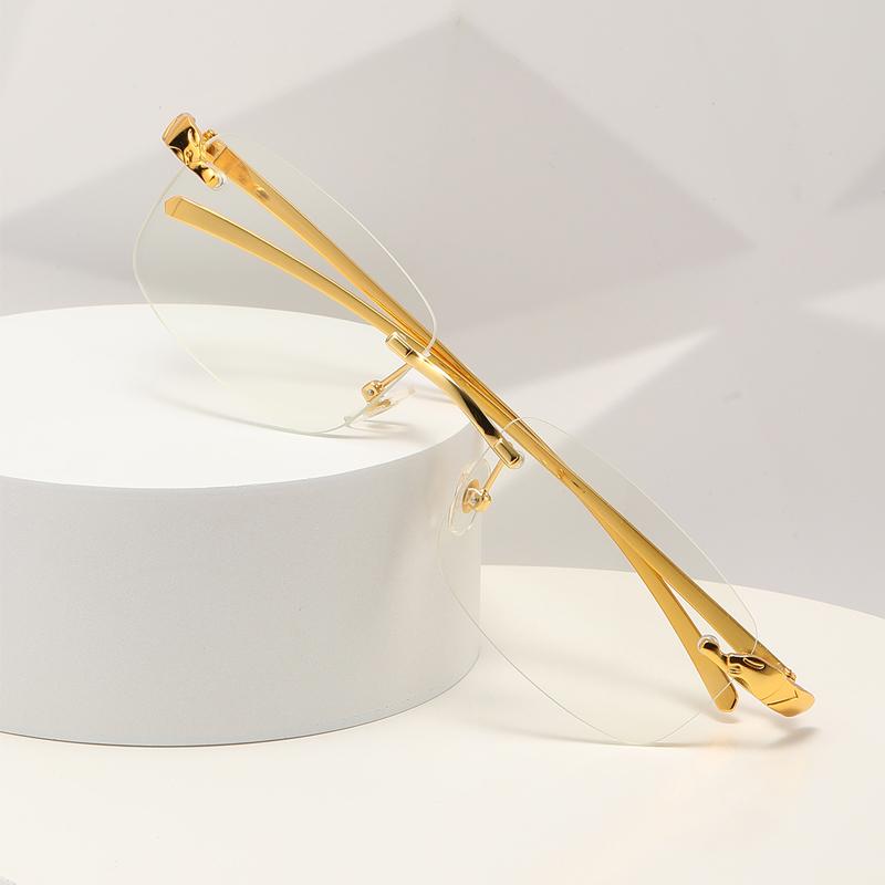 Маленькие солнцезащитные очки без оправы для мужчин и женщин, модные прозрачные солнцезащитные очки, стильные, без оправы, для вождения и путешествий