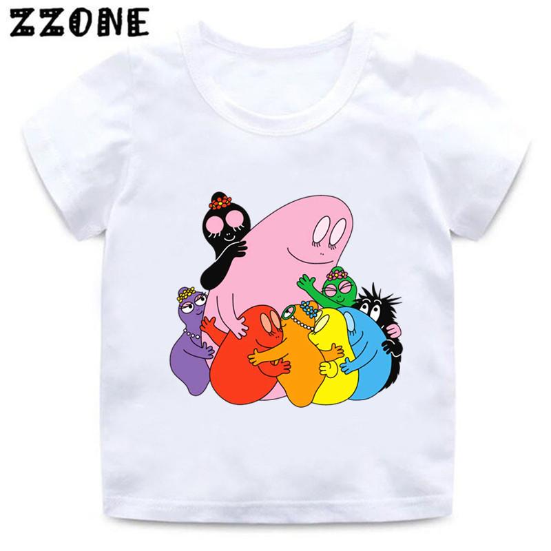 Hot Sale Cute Barbapapa Print Cartoon Kids TShirts Girls Clothes Baby Boys Short Sleeve T shirt Summer Children Topsooo5162