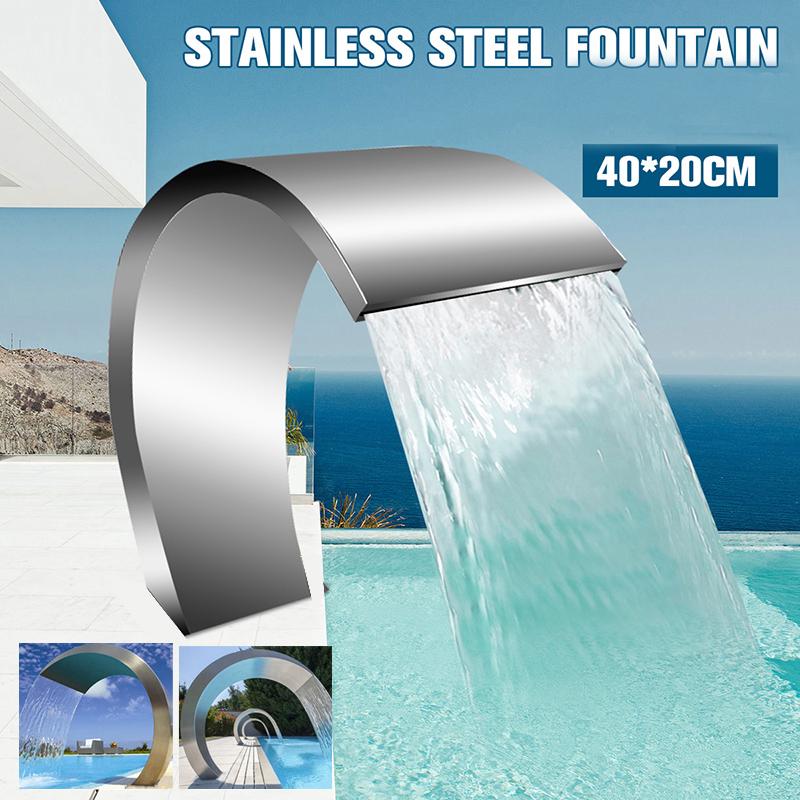 304 Нержавеющая сталь Фонтан Пруд Бассейн Сад Водопад Декоративная фурнитура Смеситель 60x30 см/40x20 см