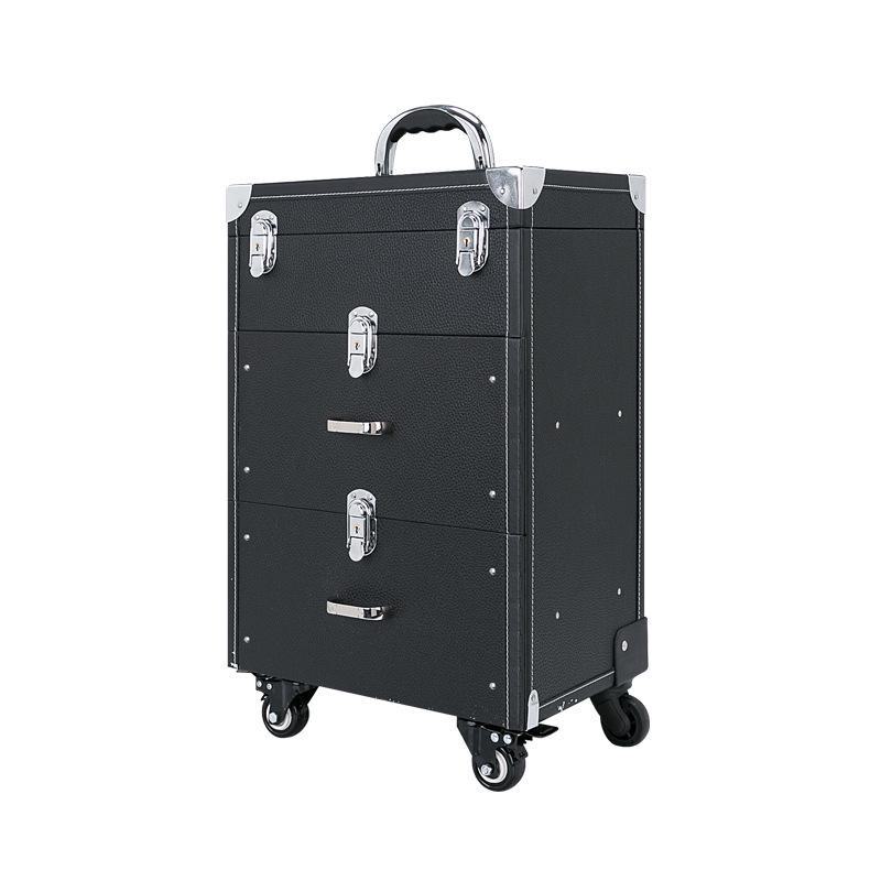 Universal Brake Wheel Trolley: Multi-Layer Large Nail & Tattoo Storage Makeup Box