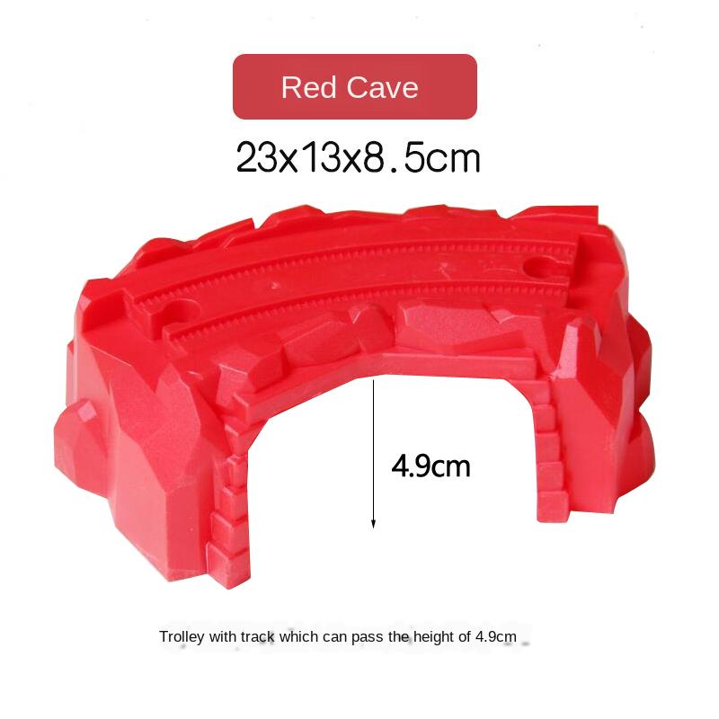 Аксессуары для сцен с рельсами для поездов, красная изогнутая мостовая пристань, сборка, совместимая с игрушками для мальчиков с электропоездом S29-7