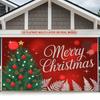 Party Backdrop Christmas Flat Festive Tree Merry Text Multi Layered Celebrations Event Backdrop Decoration Front Door Decor