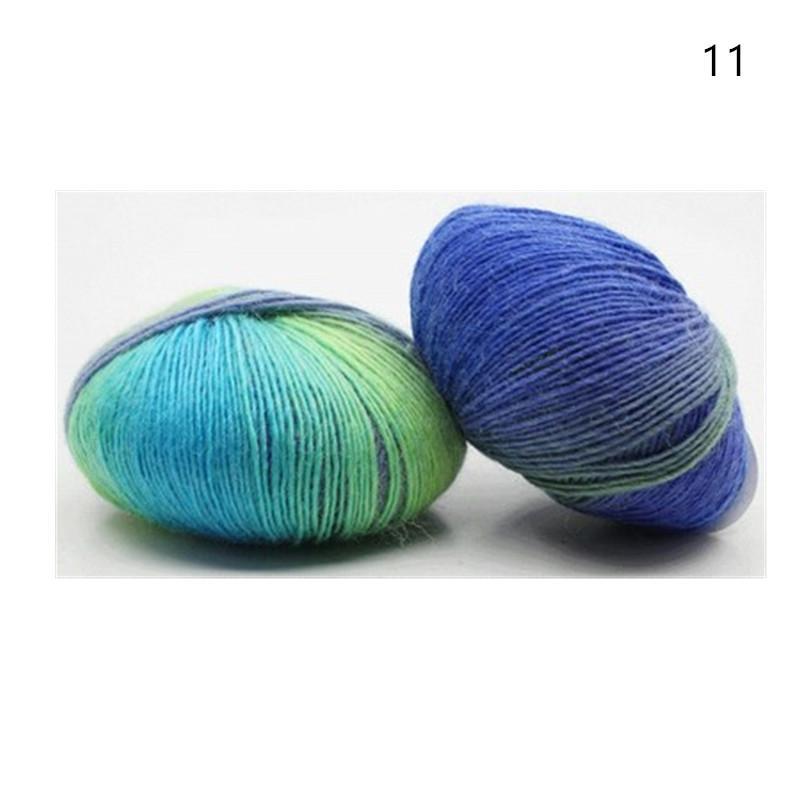 5 Rolls 50g/ball Worsted Section-dyed Rainbow Yarn 100% Pure Wool Yarn for DIY Hand Knitting Crochet Shawl Scarf Thread