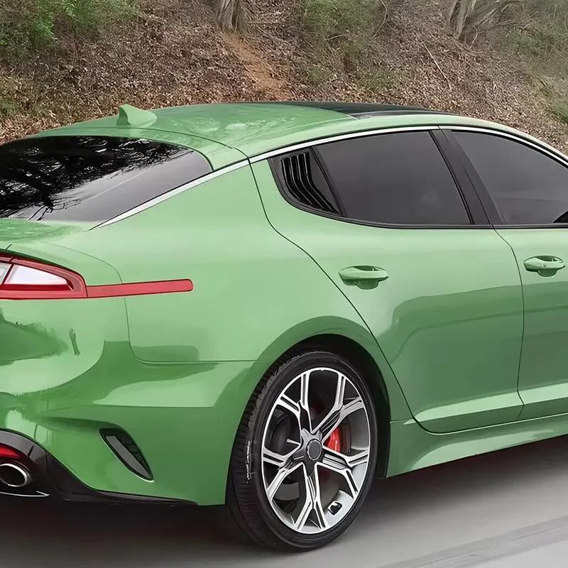 Для Kia Stinger 2018- Автомобильная задняя жалюзи на окно боковая шторка накладка стикер воздухозаборник ABS углеродное волокно черный Аксессуары