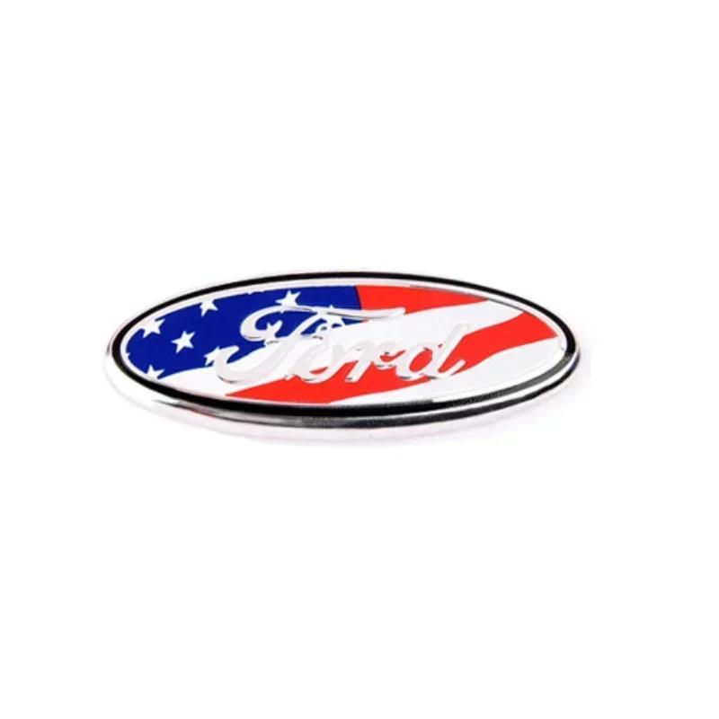 58x22mm Alloy Auto Steering Wheel Emblem Sticker for Ford Fusion Ranger Ecosport Fiesta Kuga Edge Focus Mk4 Mondeo Escape ST GT JQ1