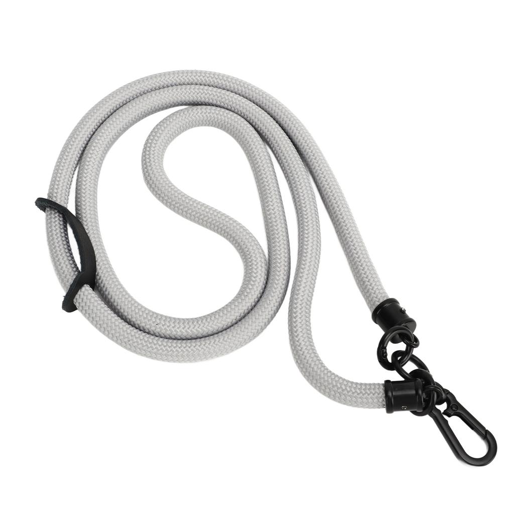 10MM Cell Phone Lanyard Metal Polyester Adjustable Shoulder Strap Around Neck Strap for Most Smartphones Grey