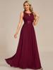 Ever-Pretty Women's Chiffon Hollow Round Neck Decor Bridesmaids Dress Sleeveless A-Line Evening Dress
