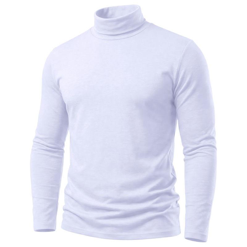 Men Turtleneck Solid Heather Slim Fit Long Sleeve Basic Thermal Shirt
