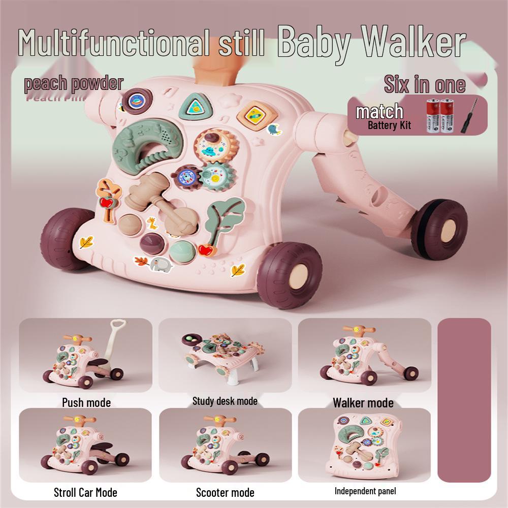 Регулируемая 3-в-1 детская ходунка и игрушка-коляска для толкания для детей в возрасте 0-3 лет