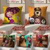Cute Cartoon M-Masha And Bears-S Pillow Case Comfort Sofa Bed Silky Elegant Invisible Zipper Decorative Cushion Cover