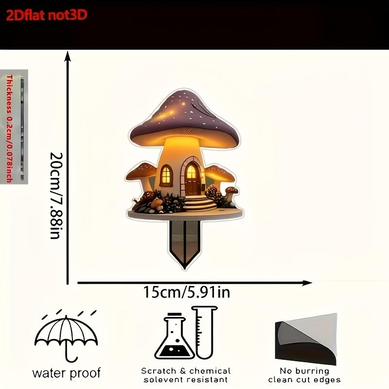 A 2D Acrylic Piece Featuring a Charming Fairy Tale Mushroom House Garden Insert Bohemian Style Acrylic, Suitable for Birthdays And Can Be Used for Cel