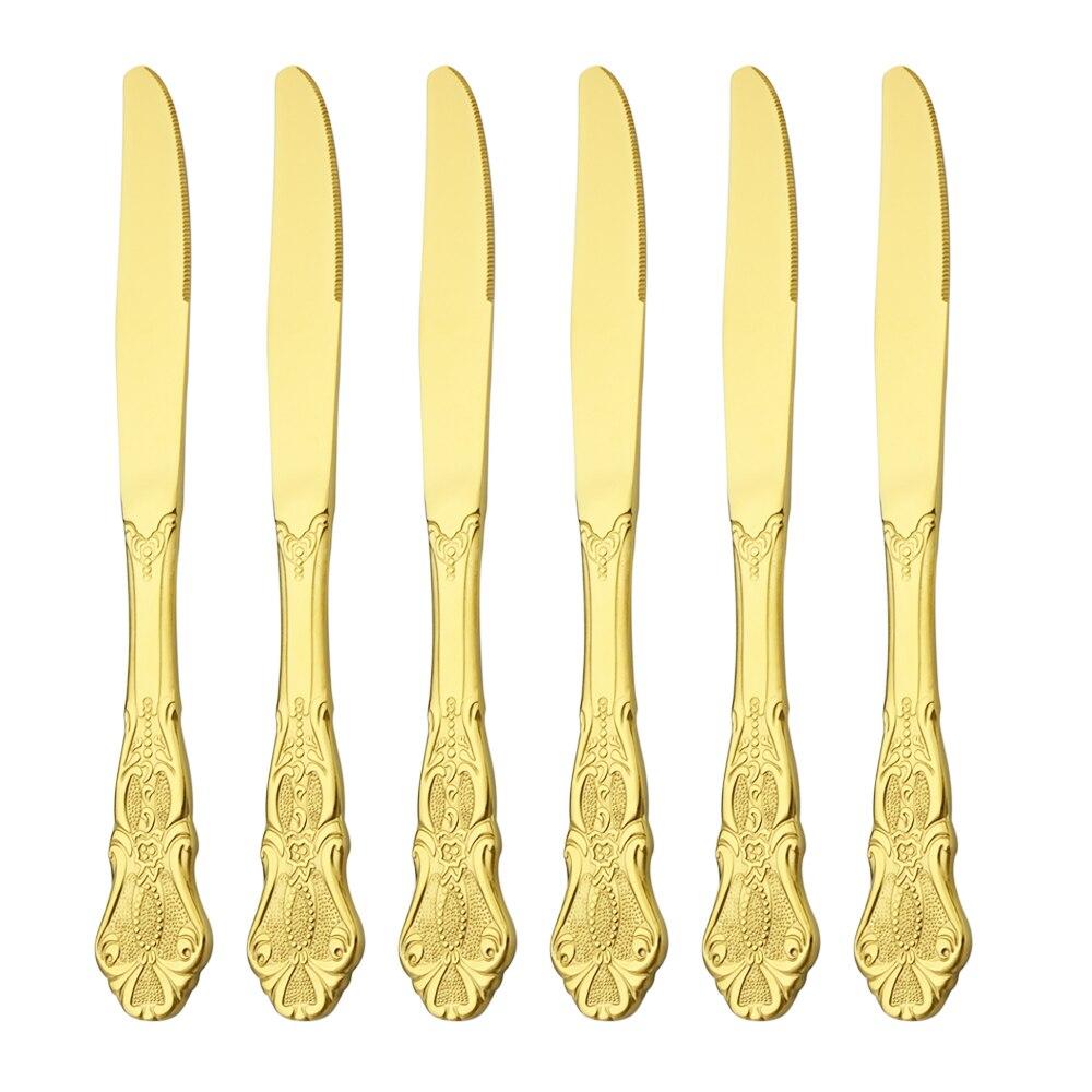 Royal Cutlery Silver Stainless Steel Sets Vintage Spoons Colorful Dinnerware Forks Kitchen Tableware Dinner Western Silverware