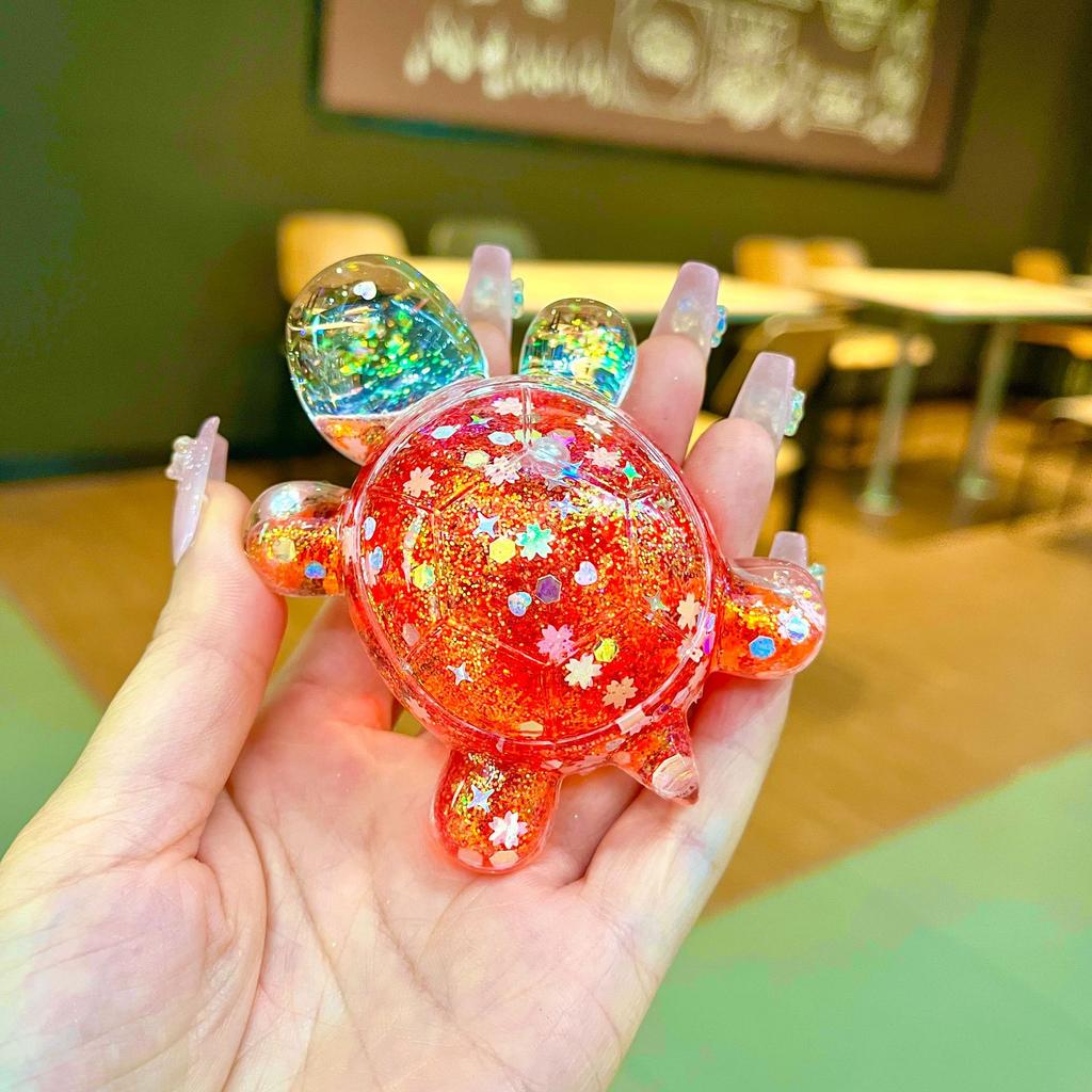 Diy Creative Table Toy Gift with Luminous Sand, Dazzling and Sparkling Turtle Ornaments