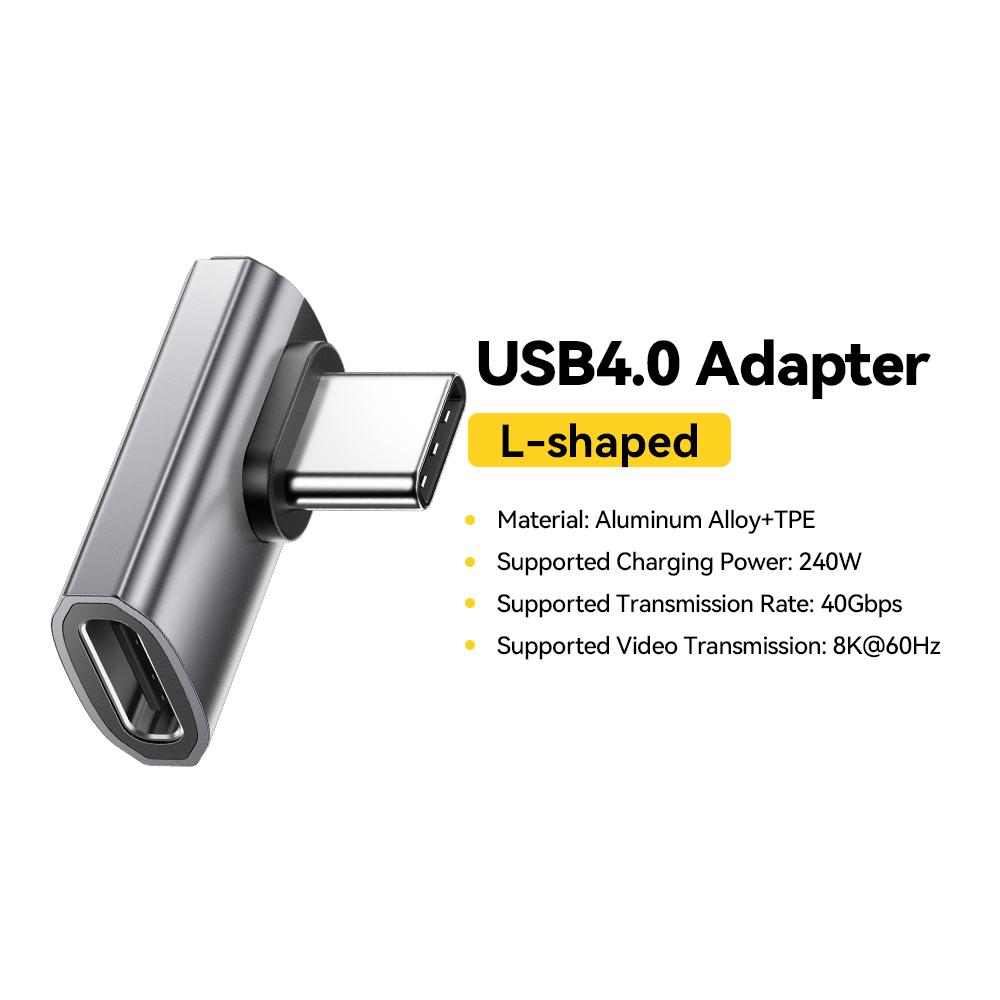 Essager USB4.0 40 Гбит/с OTG Адаптер 240 Вт Быстрая Зарядка Конвертер 90 Градусов USB Type C Адаптер Данных Для Телефона Macbook Ноутбука 8K60 Гц