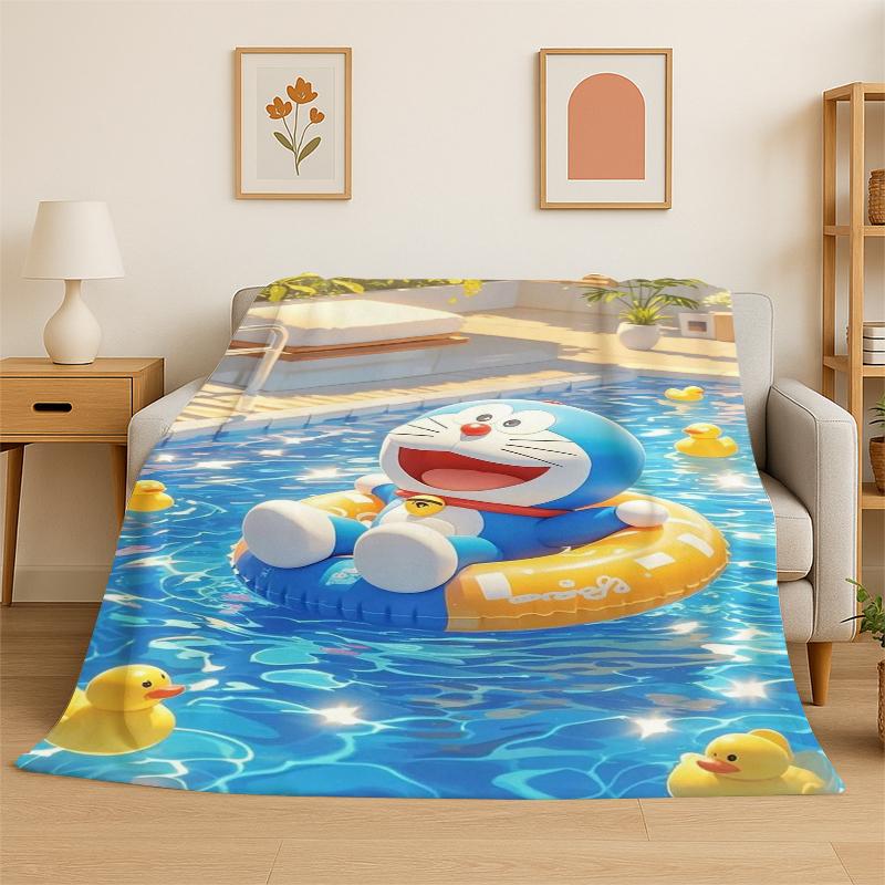 Cartoon D-Doraemon Dream Anime Flannel Blanket Soft Warm Throw Blanket for Bedroom Living Room Bed Travel Camping Picnic Kid