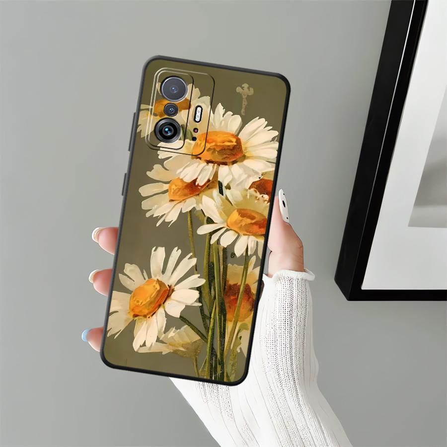 Масляная живопись Цветочный чехол для Xiaomi Mi 11 10T 11T 12 12X 12T Pro 13 Lite 14 Funda Чехол для телефона