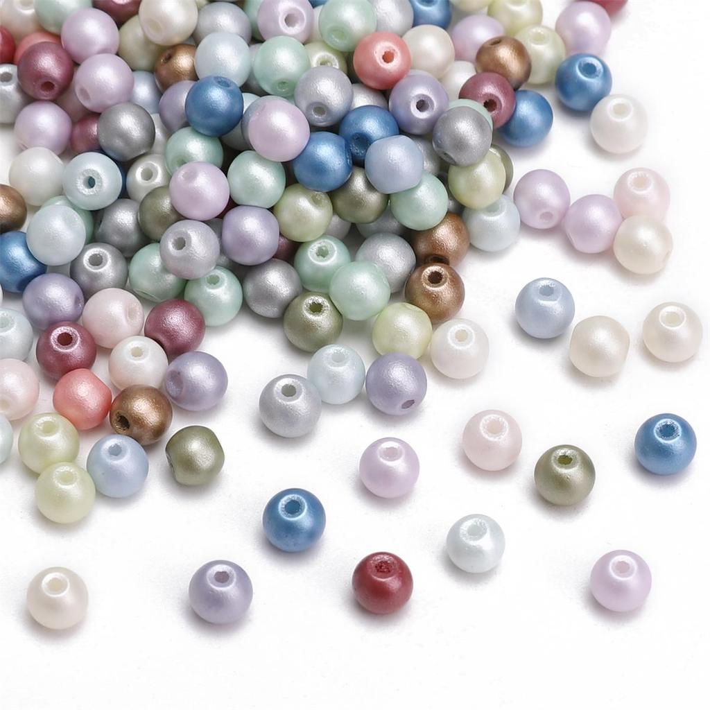 Разноцветные чешские стеклянные бусины для изготовления украшений - 100 круглых шт.