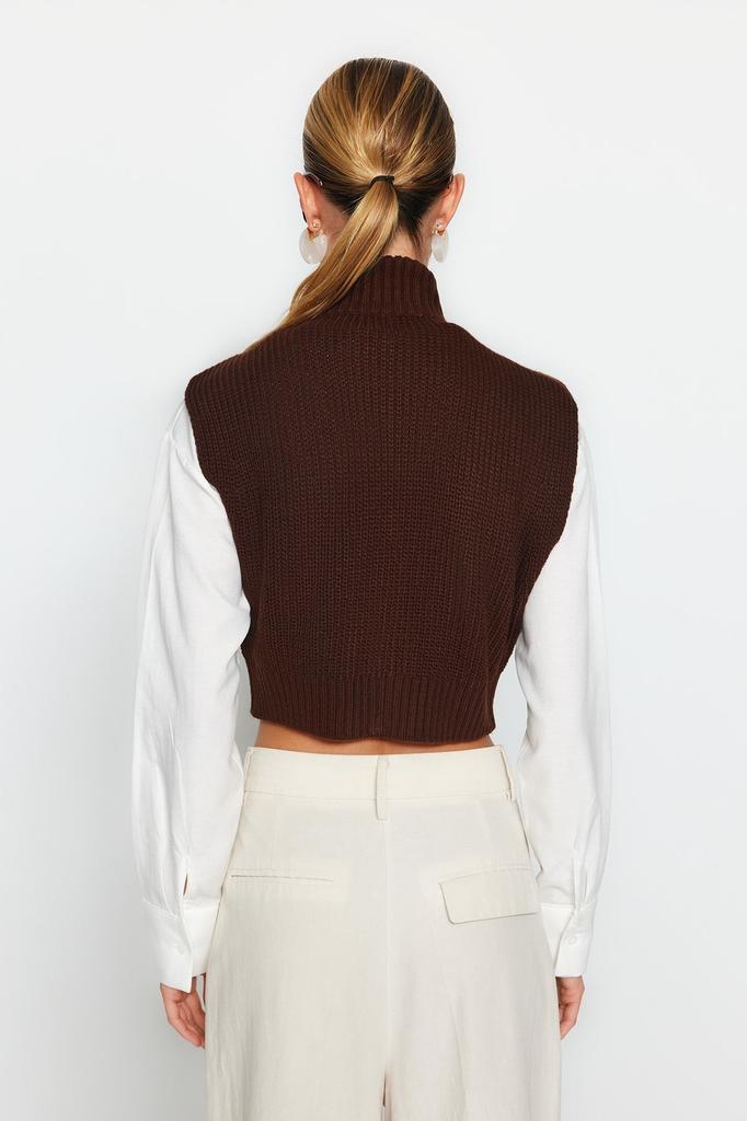 Женский модный стильный свитер, укороченный базовый трикотаж на молнии, жилет