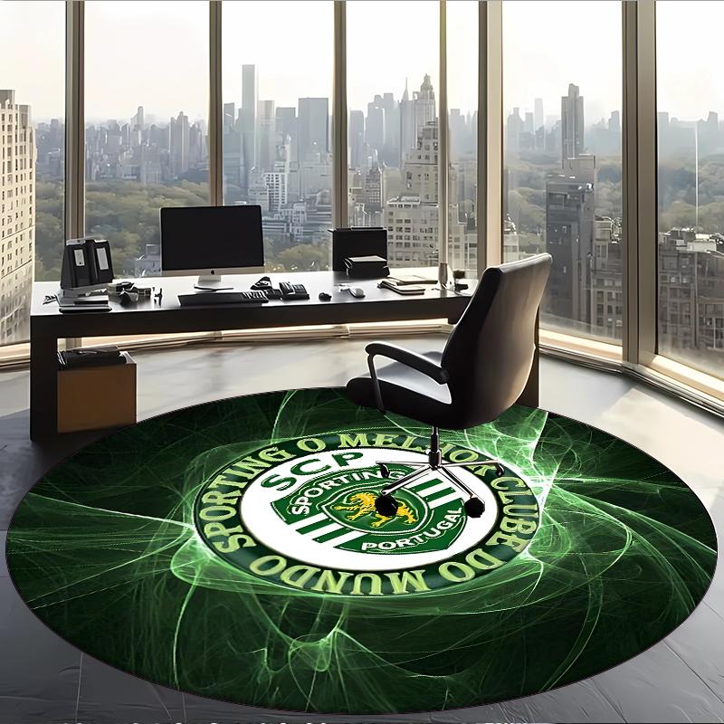 Sporting Clube De Portugal (5) Round Office Rug Decorative Floor Rug for Office Bedroom Living Room and Home Space