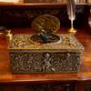 Automatic Popping Bird Metal Box Vintage Embossed Alloy Box Home Office Bookshelf Desktop Decoration Collectible Ornament