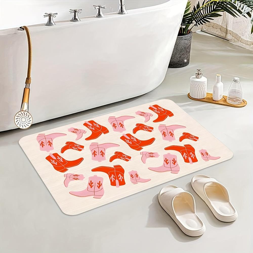 Blue Boho Bathroom Super Absorbent Shower Door Mats Toilet Non Slip Entrance Area Rugs Diatom Mud Carpet for Home Bedroom Decor