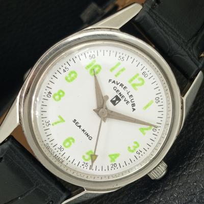 ВИНТАЖНЫЕ МУЖСКИЕ ШВЕЙЦАРСКИЕ ЧАСЫ FAVRE LEUBA 101 SEA KING С РУЧНЫМ ЗАВОДОМ a703011-1