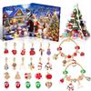 Christmas Advent Calendar Jewelry Gift Box String DIY Snowflake Santa Claus Bracelet 24 Day Countdown Calendar Box for Girls