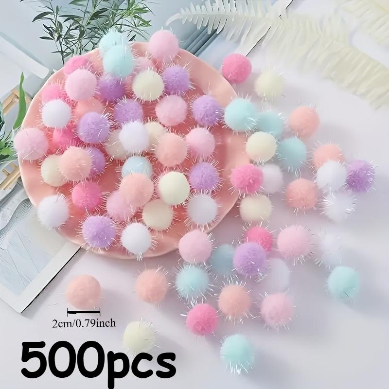 500 шт./100 шт. Блестящие Плюшевые Шарики для Поделок, Скрапбукинга, Волос и Изготовления - Мягкие Пушистые Сферы с Ручной Декорацией