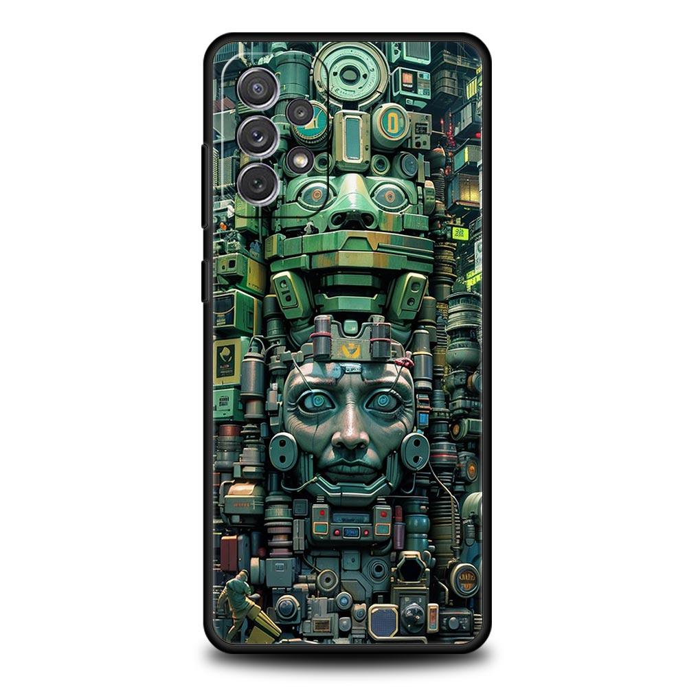 Винтажная картина-тотем Чехол для телефона для Samsung Galaxy A55 A35 A17 A07 A15 A13 A25 A51 A71 A72 A73 A32 A52 A52S A41 Мягкий TPU Чехол