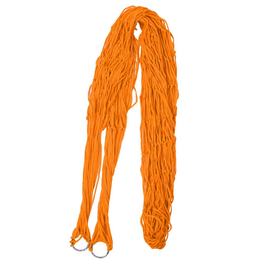 Удобная двухместная подвесная кровать-качели, гамак из нейлоновой сетки для кемпинга на открытом воздухе(оранжевый)