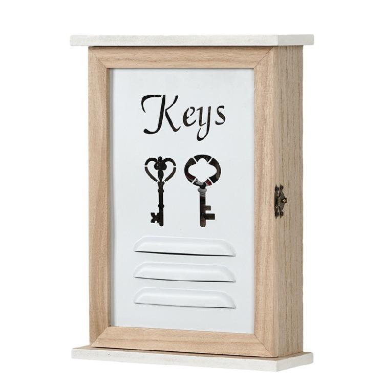 Wooden With Wall Key Cabinet Mail Slot Bucolic Home Organizers Space Saving Design Natural Finish Concealed Storage Compartment For Entryway