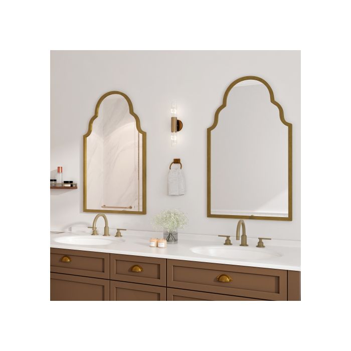 Miroir Rectangulaire, 61 X 101 Cm Miroir Rectangulaire En Bronze, Mural Avec Cadre Métallique, Miroir Mural De Salle De Bain.