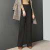 High Waist Women's Woolen Wide Leg Pants - Autumn/Winter Casual Loose Fit